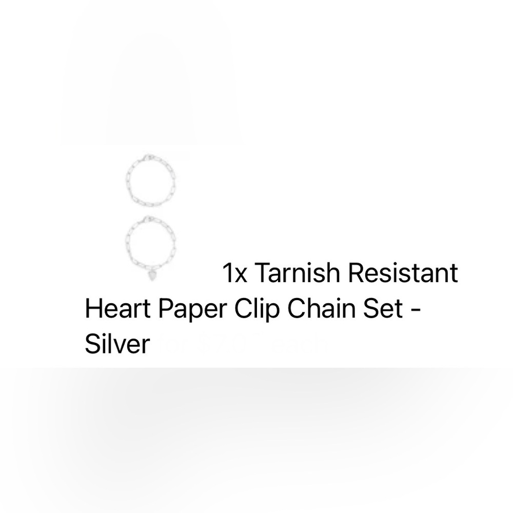 Silver Plated Paperclip Bracelet Set - Picture 4 of 4